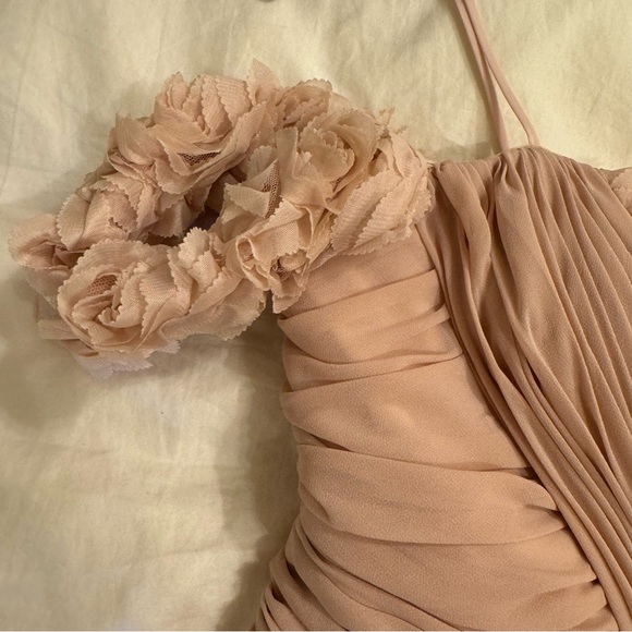 Mignon Dusty Rose Pink Rosette Evening Gown / Bridal Gown - Size: 12 - Picture 8 of 15
